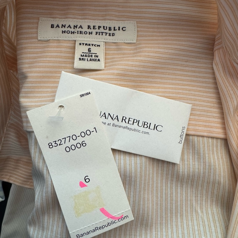 Banana Republic Peach Striped Button-Down Shirt - Picture 4 of 4